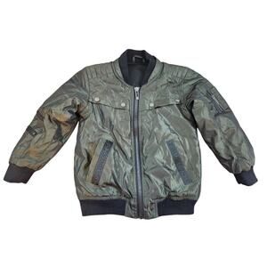 Awaknd Land all season boys jacket coat sz 5/m green and black water resistant